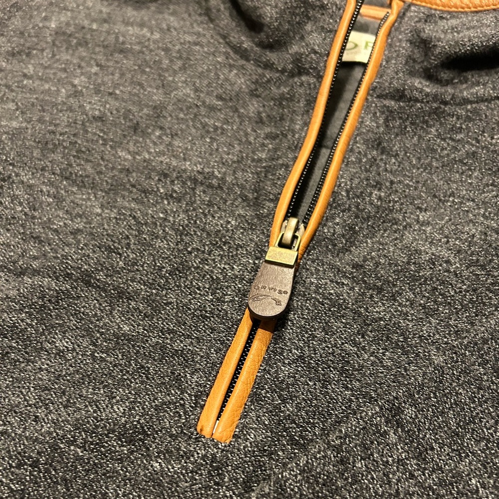 Orvis Men’s 1/4 Zip Pullover w/ Leather Trim